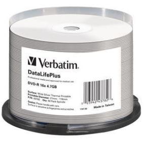 DVD-R 50 KPL/TORNI Wide Silver Thermal printable VERBATIM